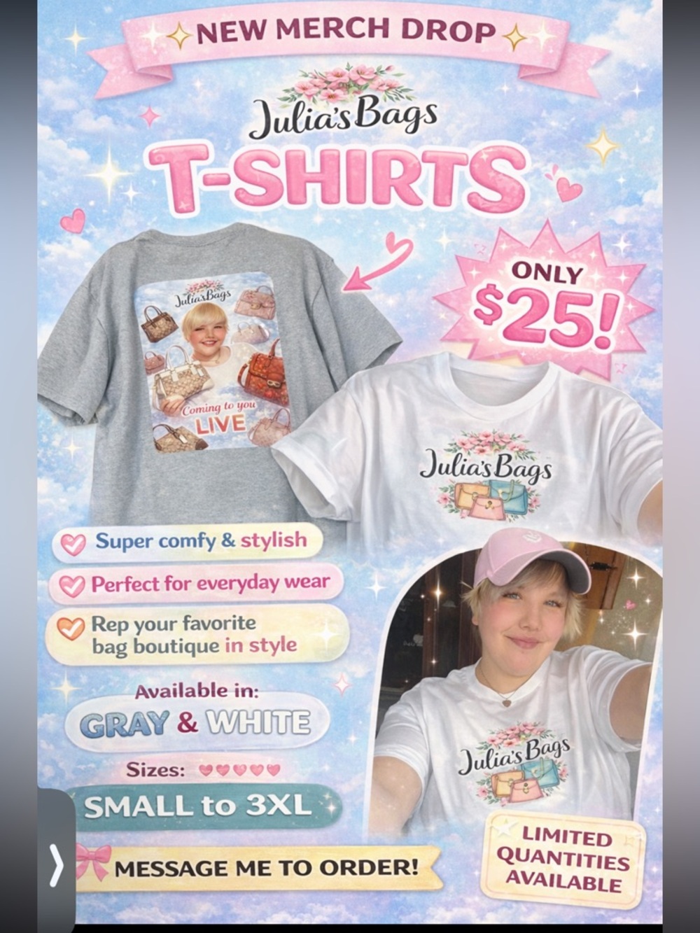 MERCH TEE Shirts 👚 for Julia’s Bag’s